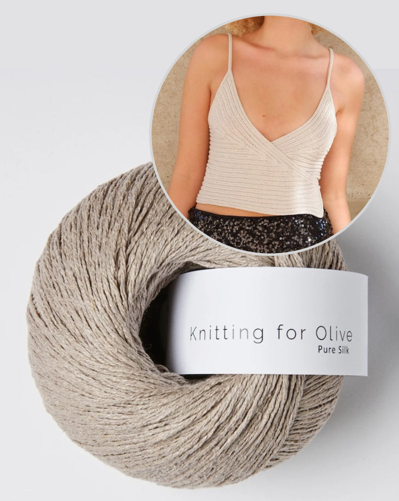 Yoko Top | Wickeltop mit Pure Silk von Knitting for Olive