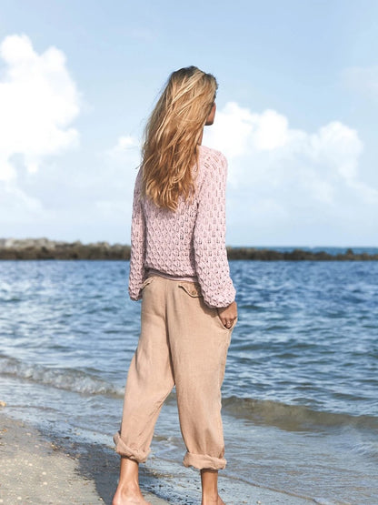 Laubpullover | zartes Blattmuster aus Mandarin Petit von Sandnes Garn