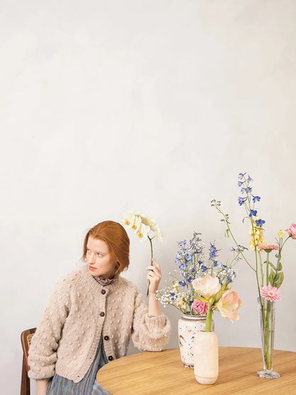 Popcorn Cardigan | Polka-dot texture in Brushed Alpaca and Tynn Silk Mohair by Sandnes Garn