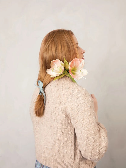 Popcorn Cardigan | Polka-dot texture in Brushed Alpaca and Tynn Silk Mohair by Sandnes Garn