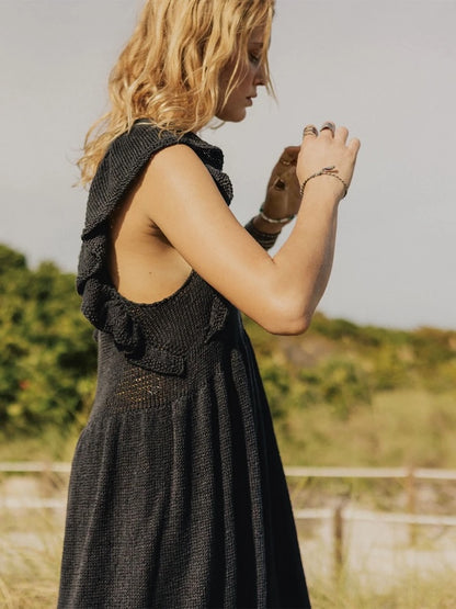 Lola Dress | Maxikleid mit Rüschenärmeln aus Line von Sandnes Garn