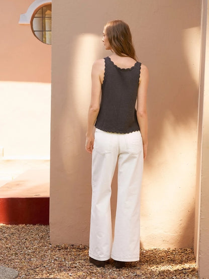 Roselyn Top | zarte Wellenkanten aus Tynn Line von Sandnes Garn
