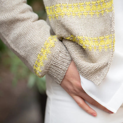 Sunline Cardigan | teksturerede sommerstriber i Linen Bloom fra Pascuali