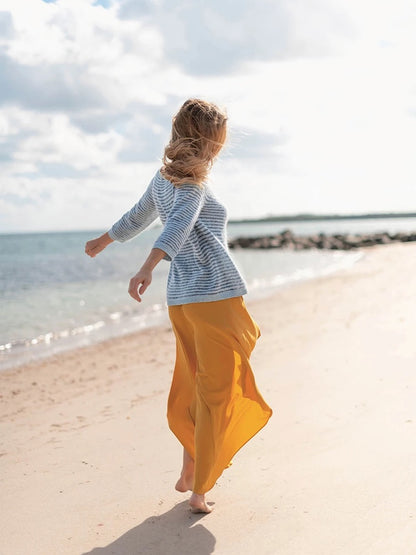 Sommerstreifen Pullover | weiche Streifen aus Tynn Line und Tynn Silk Mohair von Sandnes Garn