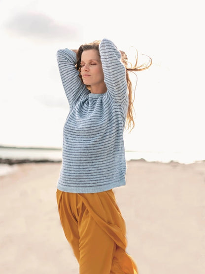 Sommerstreifen Pullover | weiche Streifen aus Tynn Line und Tynn Silk Mohair von Sandnes Garn