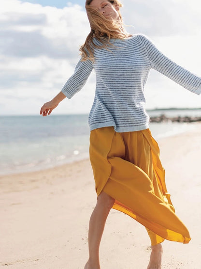 Sommerstreifen Pullover | weiche Streifen aus Tynn Line und Tynn Silk Mohair von Sandnes Garn