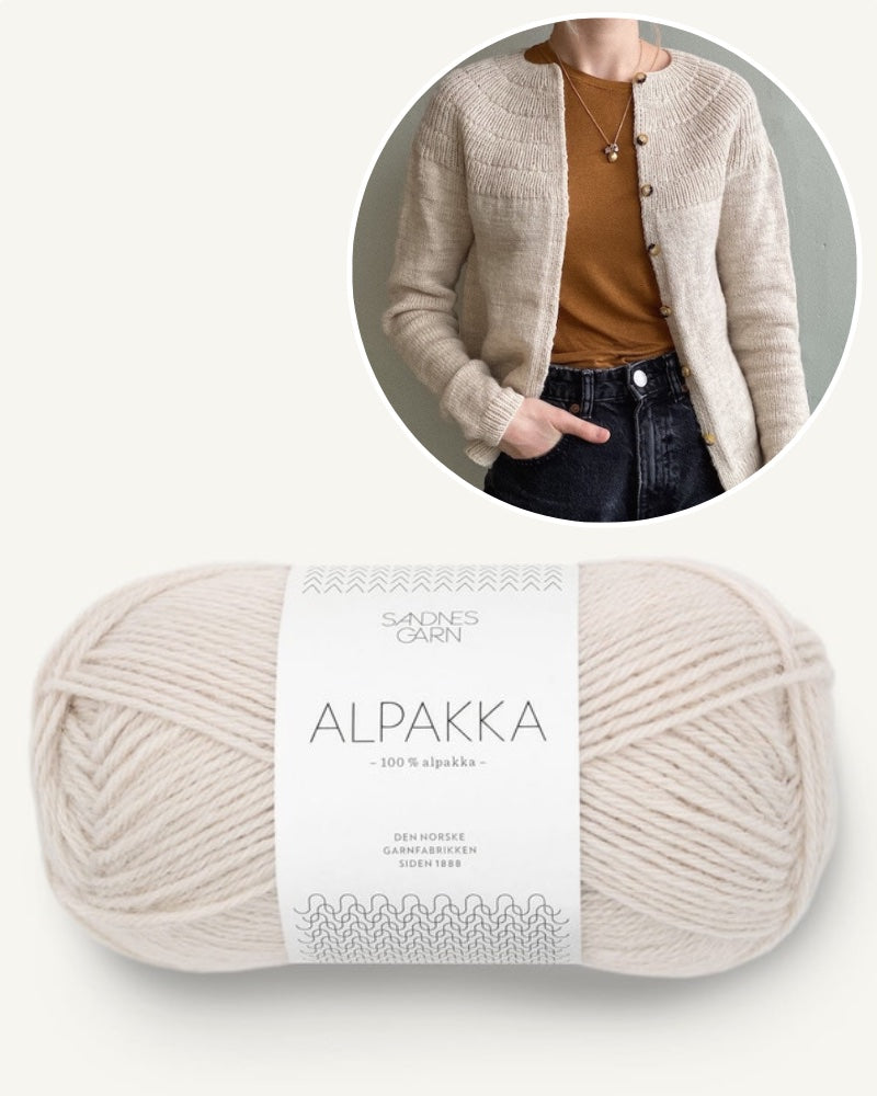 PetiteKnit Ankers Cardigan aus Alpakka von Sandnes Garn in kitt