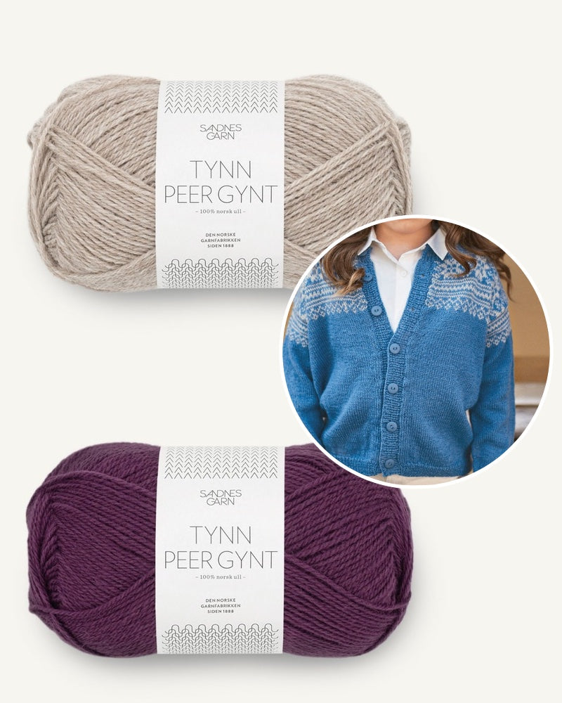 Arild Cardigan von Sandnes in brombeere und graubeige