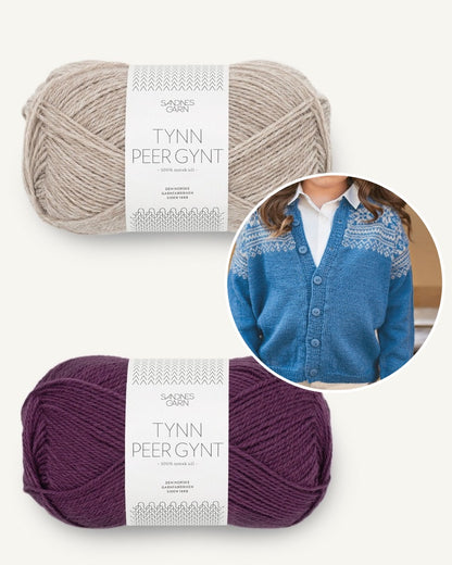 Arild Cardigan von Sandnes in brombeere und graubeige