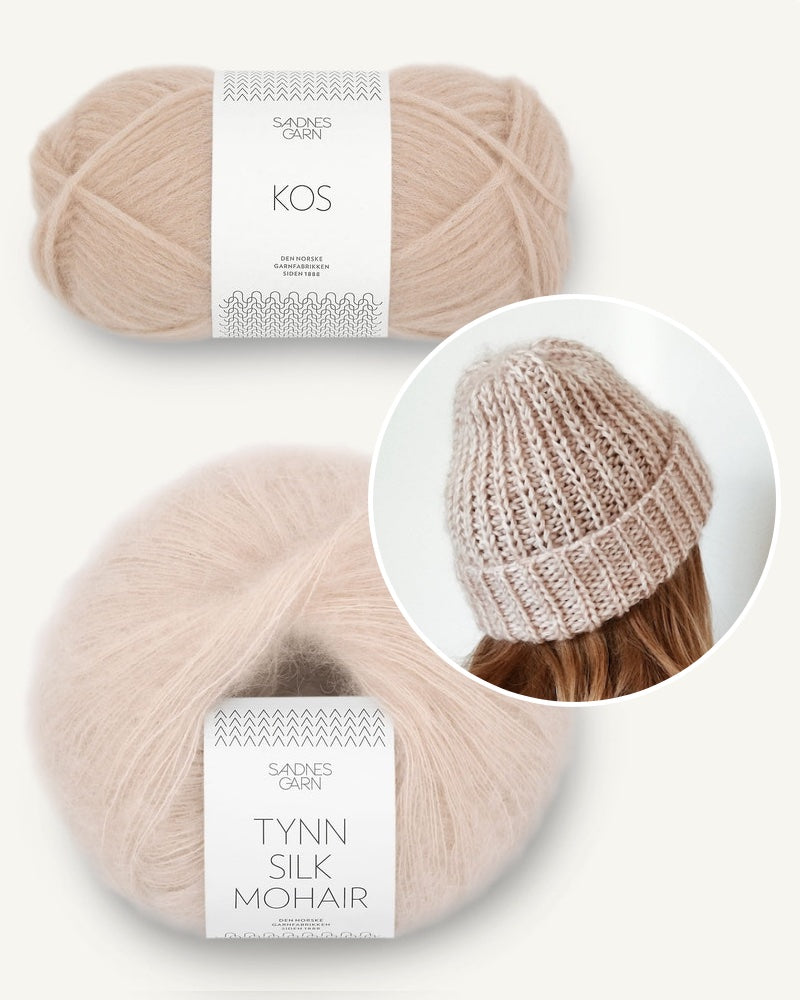 My Favorite Things Knitwear Beanie No. 1 aus Kos mit Tynn Silk Mohair hellbeige