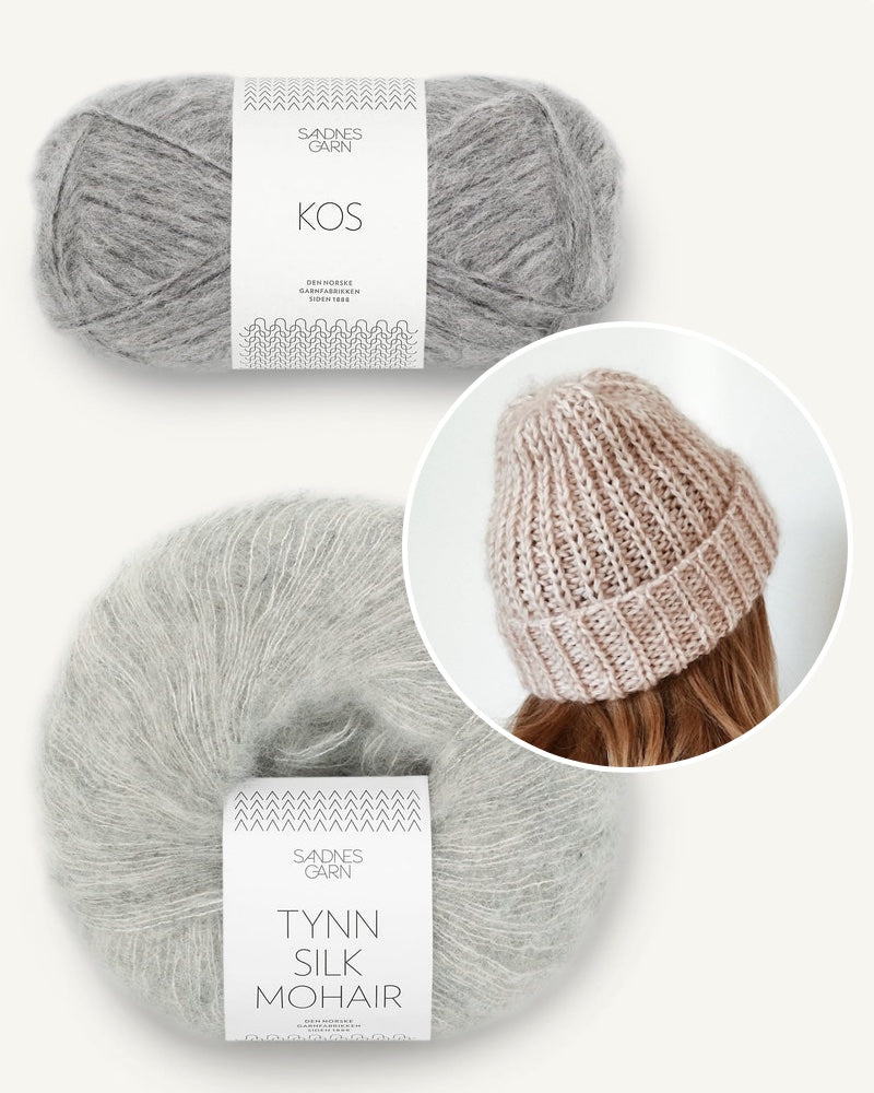 My Favorite Things Knitwear Beanie No. 1 aus Kos mit Tynn Silk Mohair hellgrau