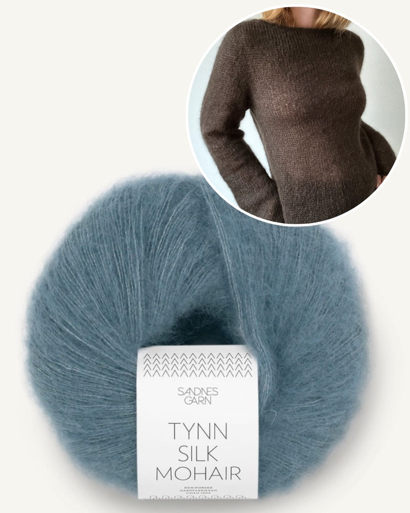 My Favourite Things Knitwear Blouse No 1 aus Tynn Silk Mohair eisblau