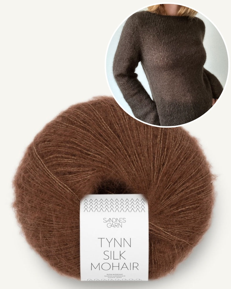 My Favourite Things Knitwear Blouse No 1 aus Tynn Silk Mohair helle schokolade