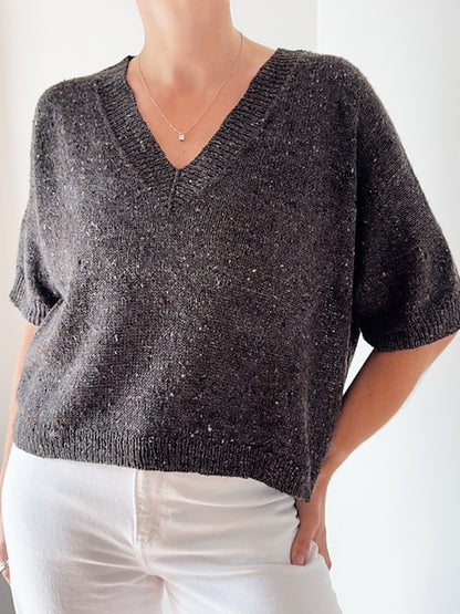 Hanuma Shirt V-Neck | vorteilhafter V-Ausschnitt aus Pure Silk von Knitting for Olive