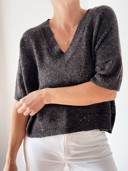 Hanuma Shirt V-Neck | vorteilhafter V-Ausschnitt aus Pure Silk von Knitting for Olive