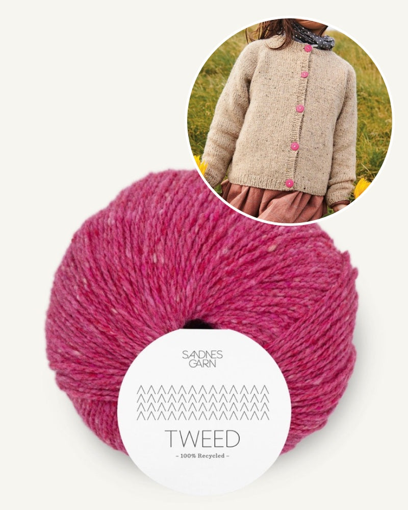 Sandnes 2309, Debutant Kinder, Tweed Recycled, Farbe magenta