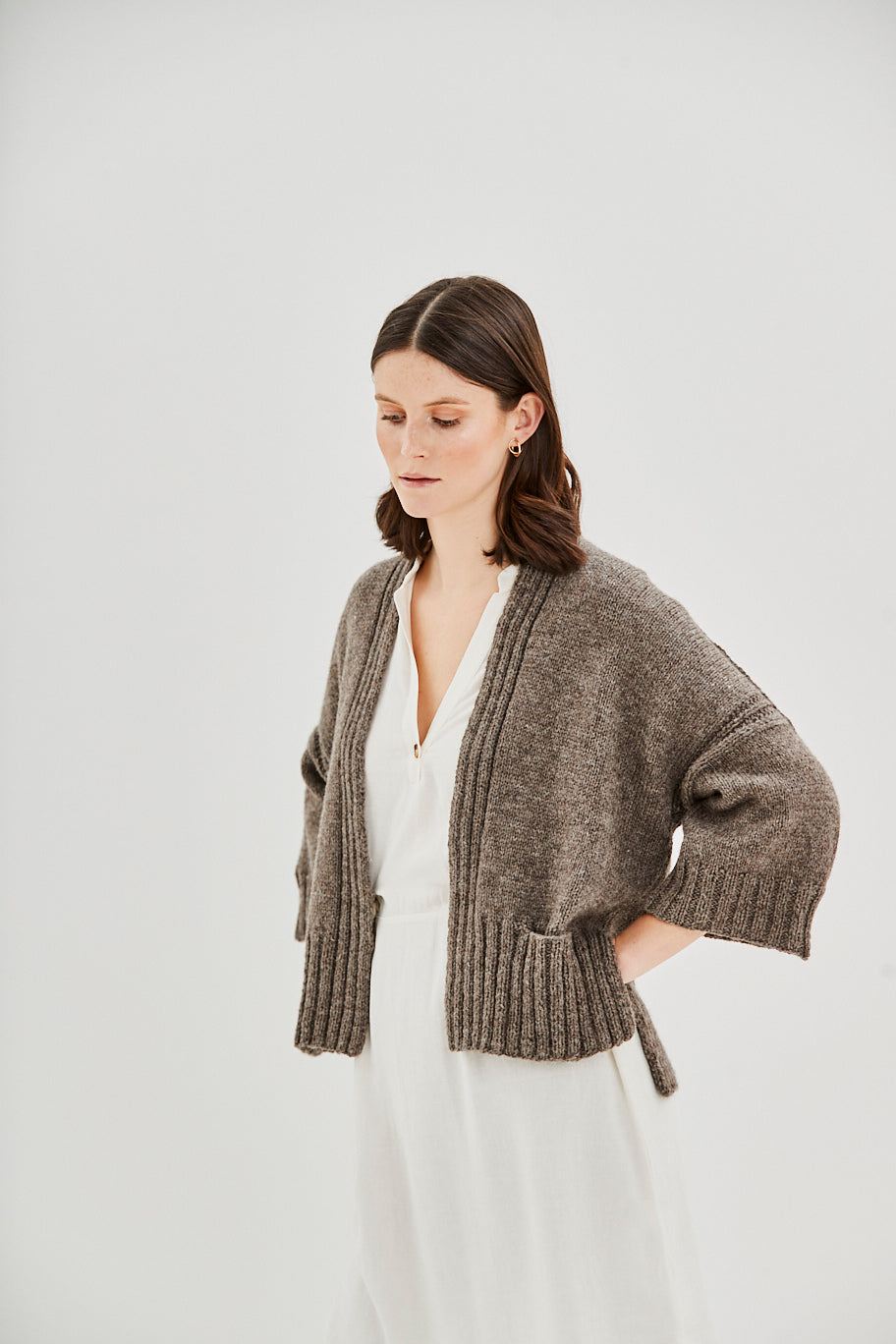 Erica Knight Fettle Cardigan ted brown 1
