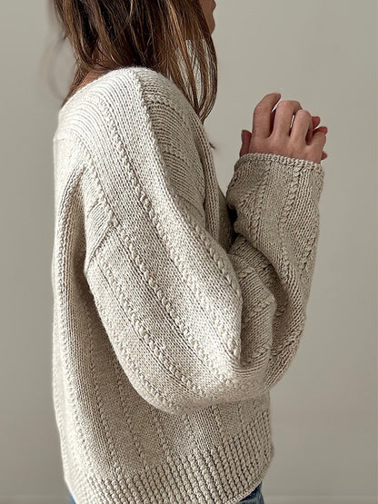 Flow Loop V-Neck | lässige Strukturmusterstreifen aus Yak von Lang Yarns