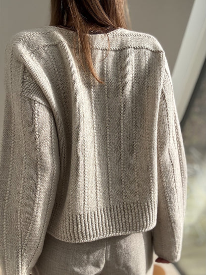 Flow Loop V-Neck | lässige Strukturmusterstreifen aus Yak von Lang Yarns