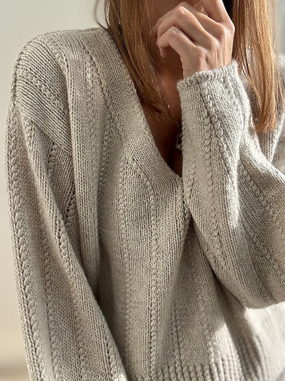 Flow Loop V-Neck | lässige Strukturmusterstreifen aus Yak von Lang Yarns