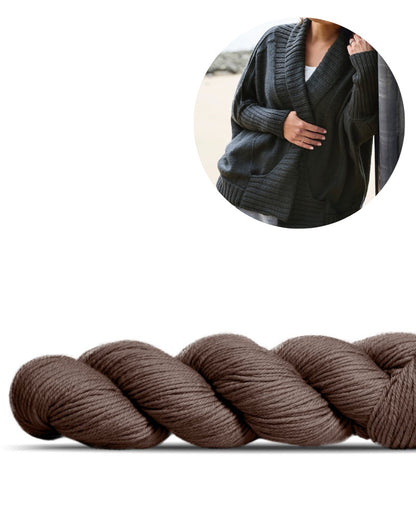 Strickset Rosy Green Wool Festa Cardigan holz