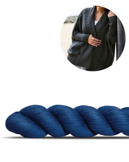 Strickset Rosy Green Wool Festa Cardigan kornblau