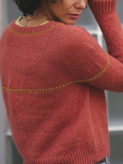 Cardigan Pipette | détails raffinés en Saffira et Manada de Pascuali