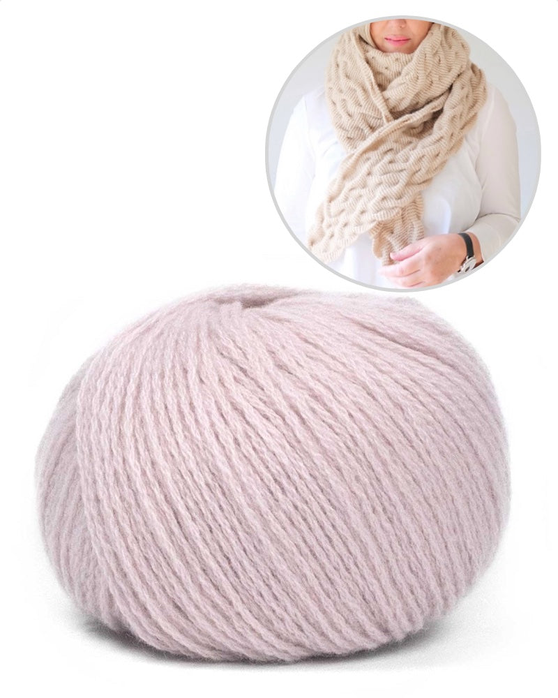 ChrisBerlin Focaccia Shawl mit Bio Cashmere 6/28 rosenquarz