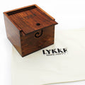 Lykke Garnbox aus Rosenholz, dunkles Holz, mit Baumwollbeutel zur Aufbewahrung