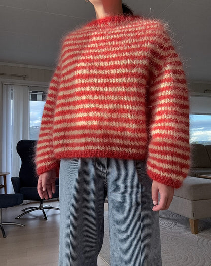 Miyu Sweater | warm with fine stripes made from Ballerina Chunky Mohair by Sandnes Garn
