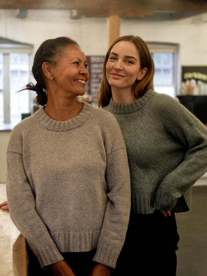 Astrid Sweater | Pullover mit geschwungenem Bündchen aus Merino und Soft Silk Mohair