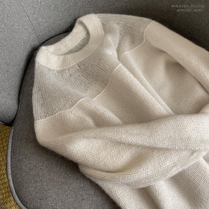 Blusa Heaven | romantica e femminile in Babyull Lanett e Tynn Silk Mohair di Sandnes Garn