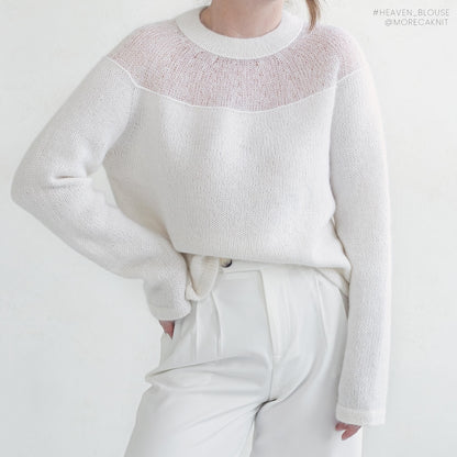 Blusa Heaven | romantica e femminile in Babyull Lanett e Tynn Silk Mohair di Sandnes Garn