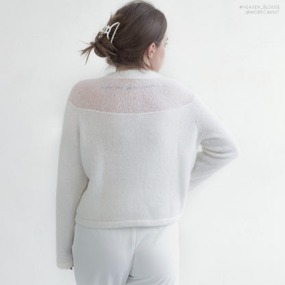 Blusa Heaven | romantica e femminile in Babyull Lanett e Tynn Silk Mohair di Sandnes Garn