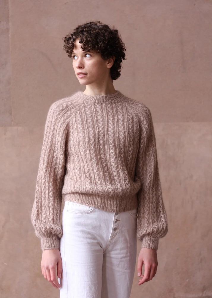 Knitting for Olive Waffle Sweater mit Soft Silk Mohair 1