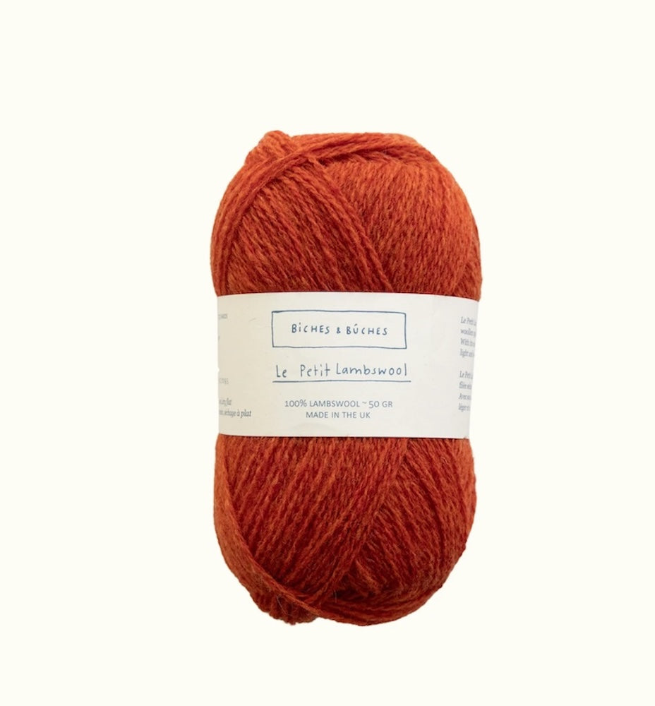 Biches et Bûches Le Petit Lambswool Farbe dark orange grey