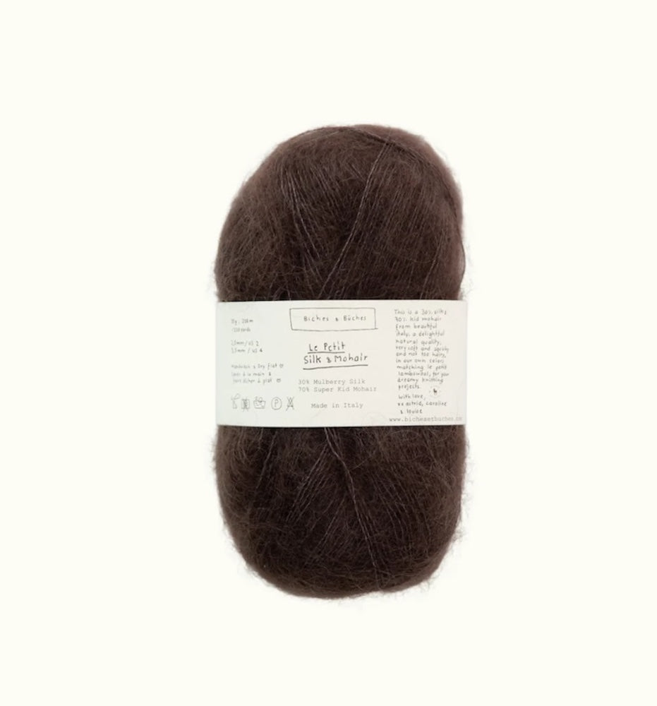 Biches & Bûches Le Petit Silk Mohair Farbe dark green brown