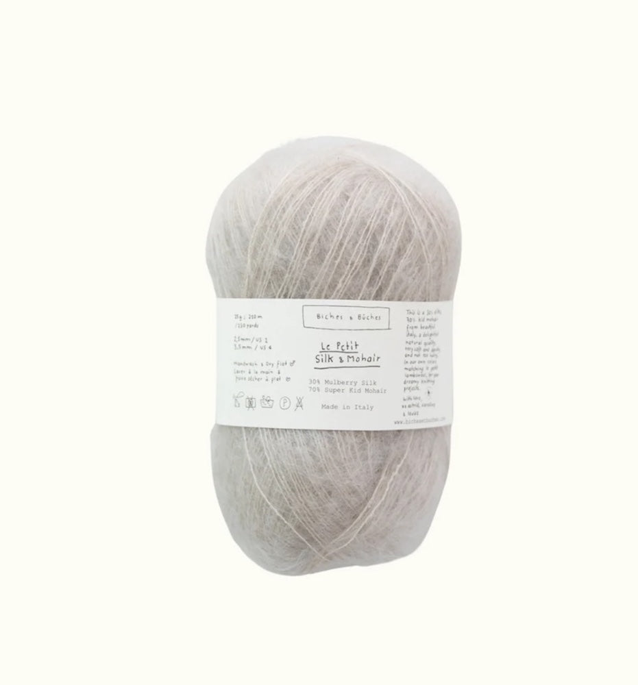 Biches & Bûches Le Petit Silk Mohair Farbe grey beige