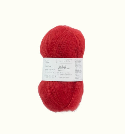 Biches & Bûches Le Petit Silk Mohair Farbe orange red