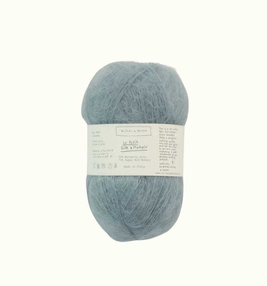 Biches & Bûches Le Petit Silk Mohair Farbe soft blue green