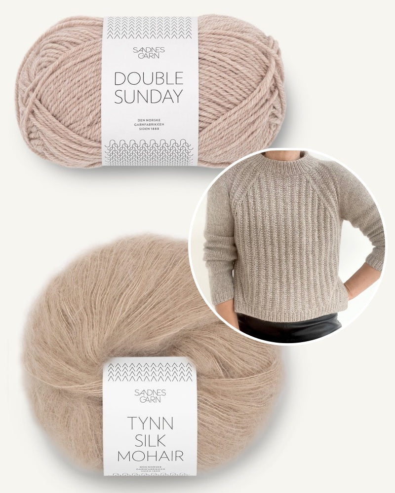 Lounge Sweater von cozyknits aus double Sunday und Tynn Silk Mohair beige meliert