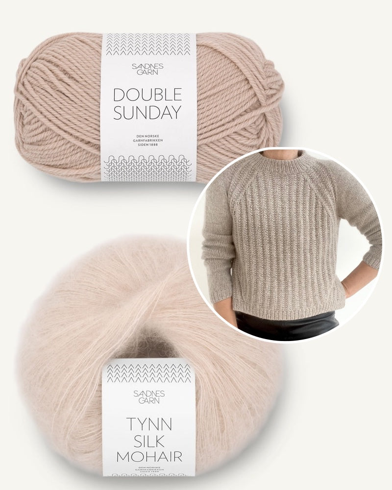 Lounge Sweater von cozyknits aus double Sunday und Tynn Silk Mohair helles beige