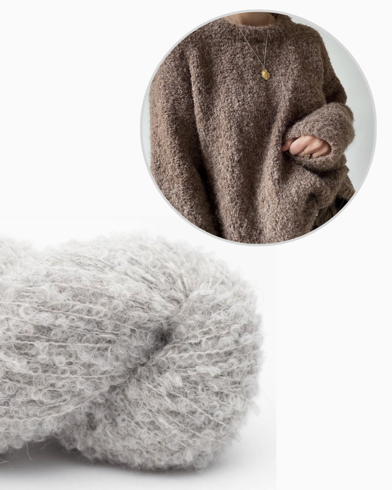 My Favorite Things Knitwear Sweater No. 24 aus Alpaca Boucle in hellgrau