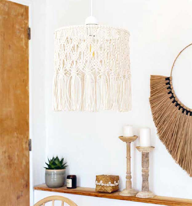 Makramee im Boho-Look, Modellbild, Lampenschirm geknüpft