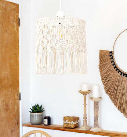 Makramee im Boho-Look, Modellbild, Lampenschirm geknüpft