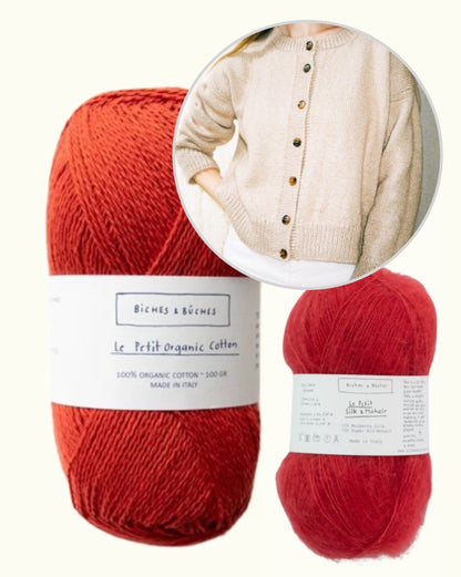 Marlo Cardigan | klassikaline ja siidise langevusega, valmistatud Biches & Bûchesi Le Petit Organic Cottonist ja Le Petit Silk & Mohair’st