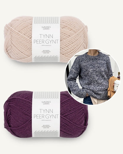 Melange Sweater | randomly patterned sweater from Tynn Peer Gynt by Sandnes Garn 