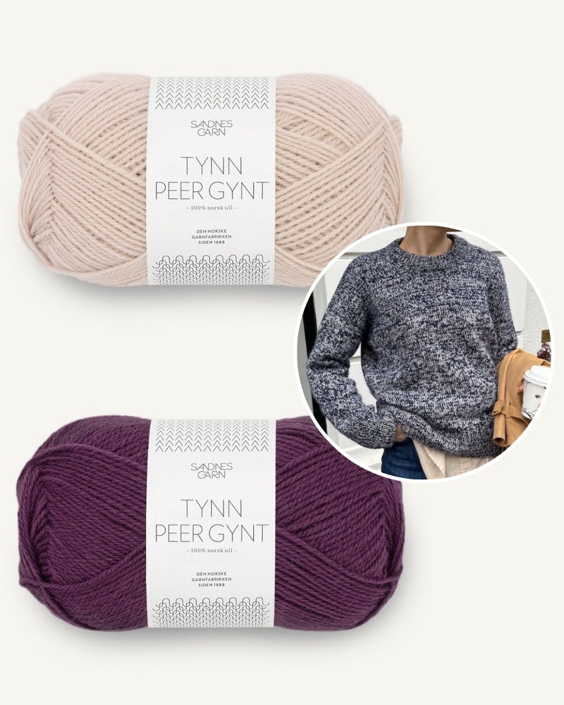 Melange Sweater | zufällig gemusterter Pullover aus Tynn Peer Gynt von Sandnes Garn