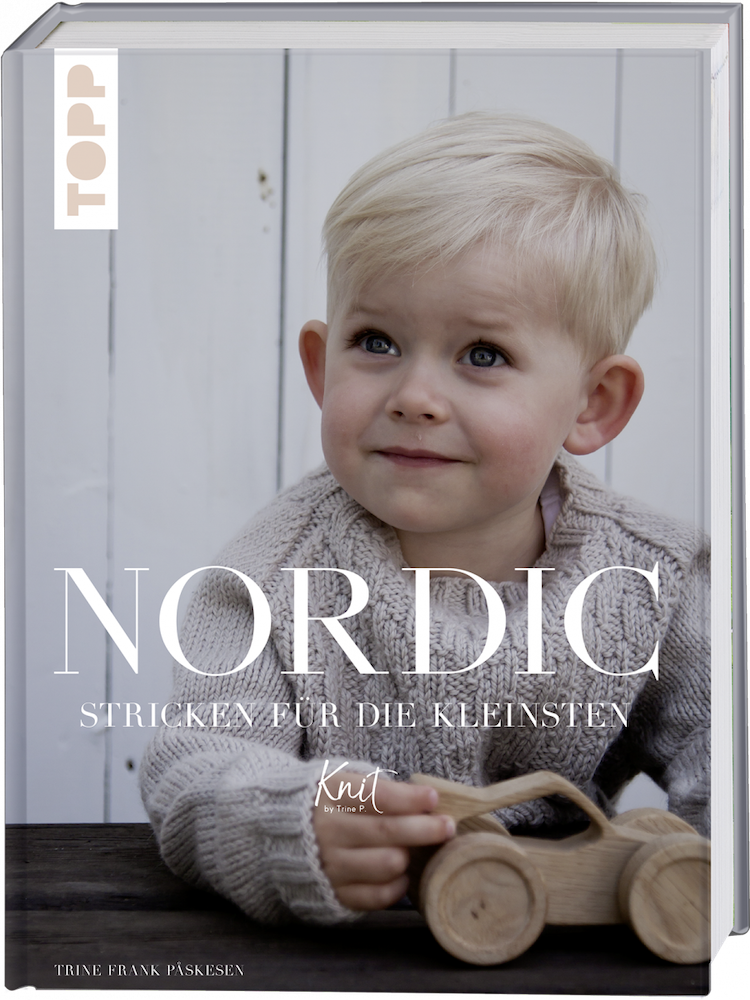 Titelbild von Nordic - Stricken für die Kleinsten von Trine Frank Påskesen (Knut by Trine P.), Topp Verlag, Kinderpullover mit Muster in beige