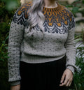 Nordic Top Down, Modellbild Pullover mit mehrfarbigem Muster